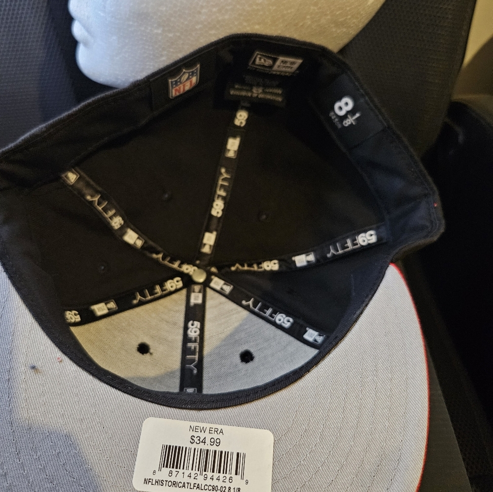 New Era Black Red Cap 59Fifty 5950 Hat Size 8 1/8 Atlanta Falcons NFL - Picture 5 of 5